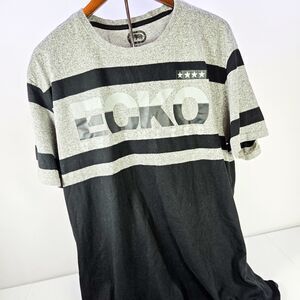 Ecko Unltd Y2K Block Stripe Graphic T-Shirt Black Gray Men’s 3XL